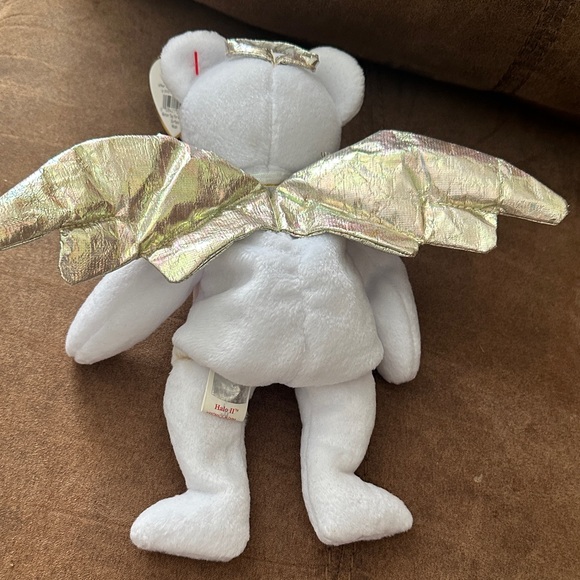 Ty Halo II White and Gold Angel Bear Plush - Picture 6 of 9